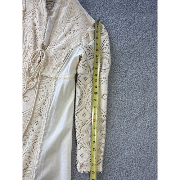 Vintage Gunne Sax Dress Size 7 Crochet Lace Corset Prairie Cottagecore Wedding - Picture 9 of 16